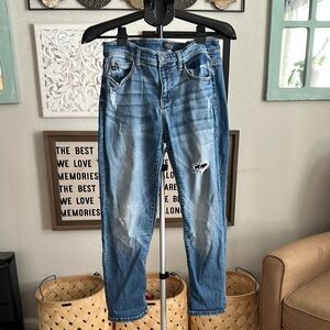 Judy Blue Women's Blue Distressed Boyfriend Jeans